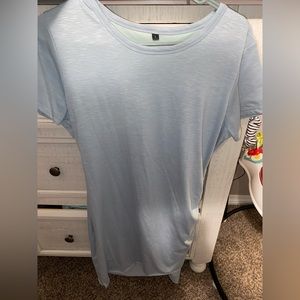 Baby blue dress. Rouched on one side